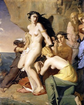 ネレイドによって岩に鎖でつながれたアンドロメダ 1840 ロマンチックなセオドア・シャセリオー Oil Paintings